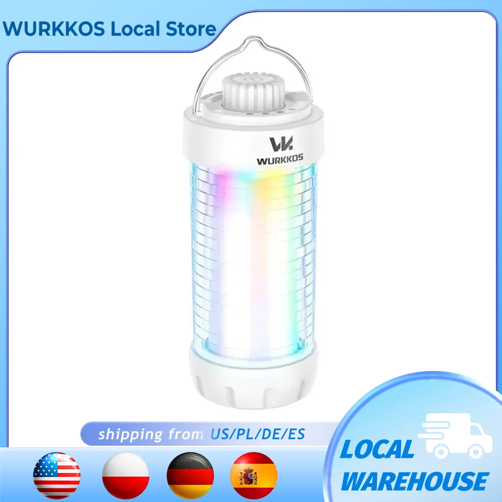 Camping Lantern 550LM Rechargeable LED Flashlight Waterproof EDC Work Light RGB Torch Power Bank Mini Magnetic Lamp