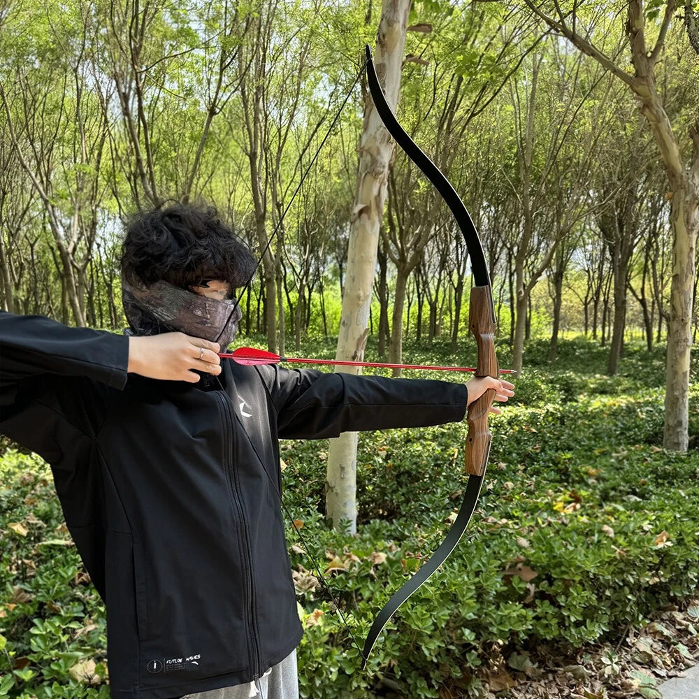 Recurve Split Bow Set  60 Inch Takedown Bow 50/60lbs Right Hand Wood Riser for Adults Hunting Shooting Sports