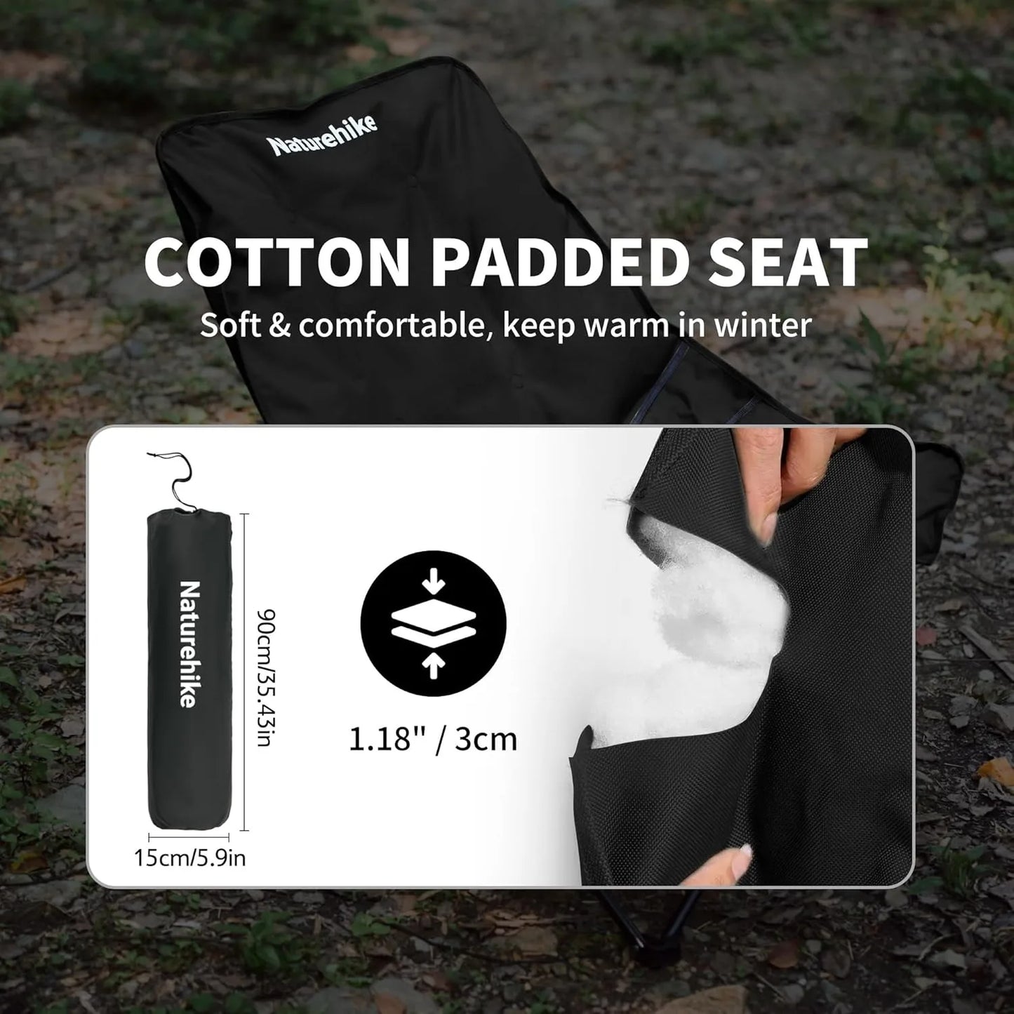 Recliner Outdoor Folding High Back Moon Chair 2-Position Adjustable Portable Camping Chair for Relaxing Foldable Leisure Travel Furniture Picnic