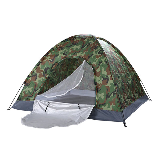 3 4 Person Camping Dome Tent Waterproof UV Proof 180T Silver Coated Polyester Fiberglass Poles Portable Bag Outdoor Camouflage
