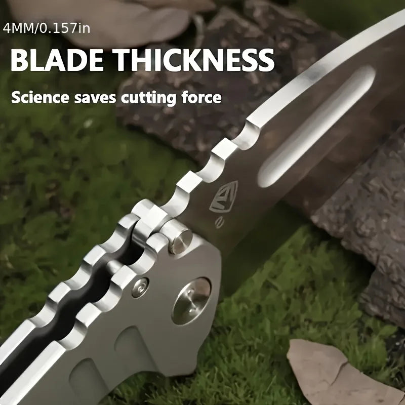 Folding tactical knife, sharp stainless steel blade, lightweight metal handle suitable for camping, hunting, emergency rescue