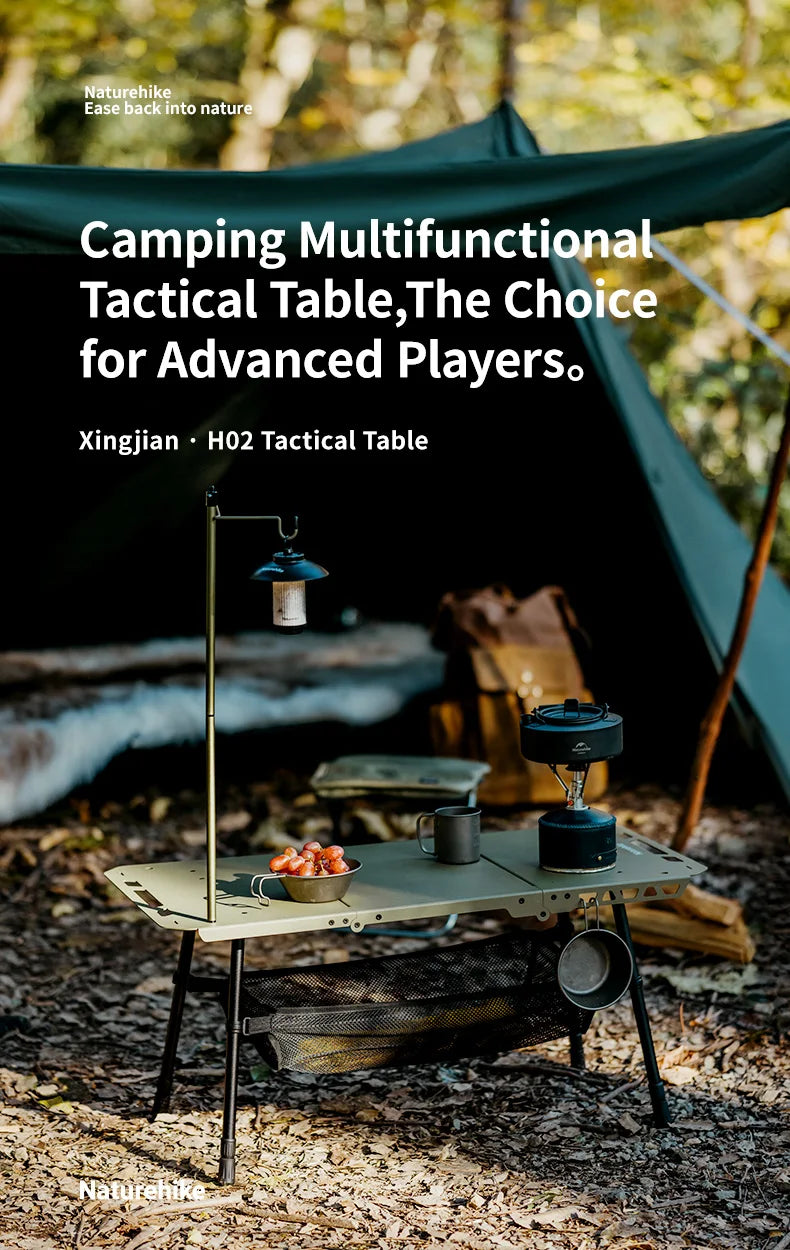H02 IGT Table Camping Multifunctional Tactical Table Height Adjustable Desk Kitchen Folding Table BBQ Picnic
