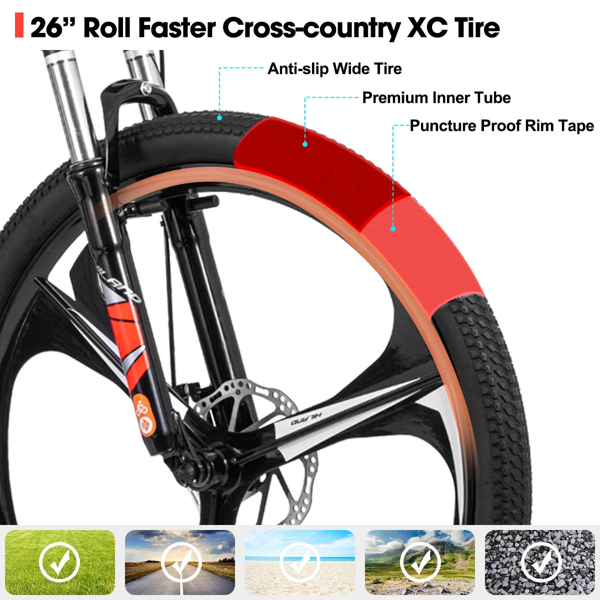 Mountain Bike,Shimano 21 Speeds Drivetrain,Aluminum Frame 26 Inch Wheels, with Disc-Brake for Men Women Men's MTB Bicycle