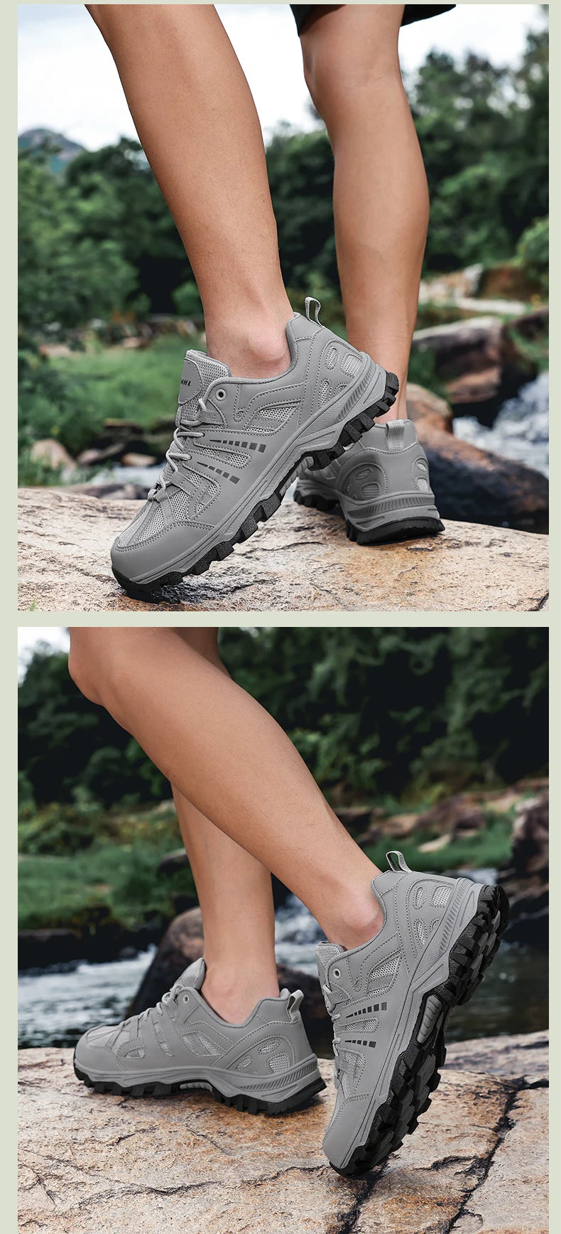 Hiking Shoes Women Shock-absorbing Lace-up Outdoor Low-top Men Shoes Comfortable Flat Breathable Casual Sneakers Men