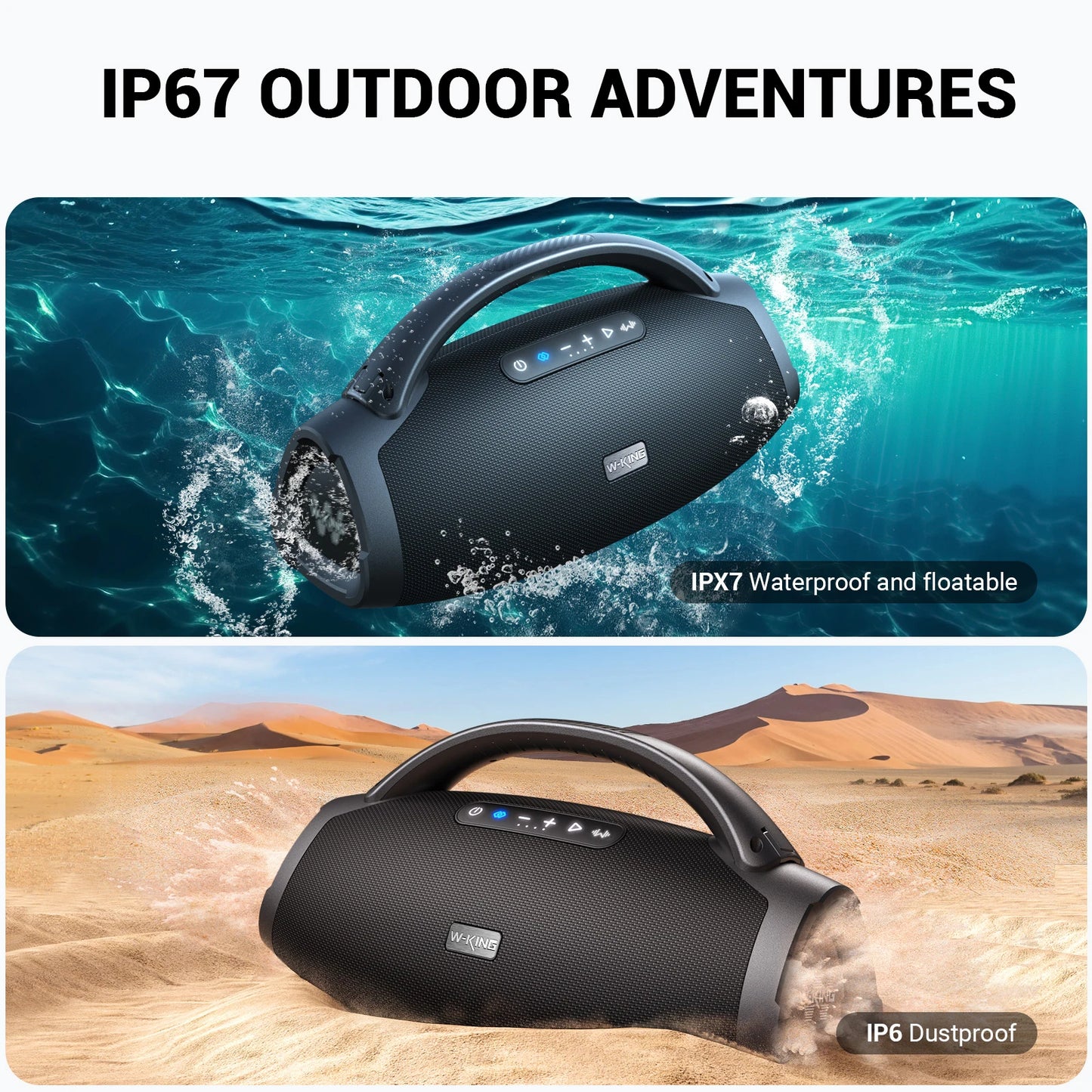 X20 200W RMS Portable Bluetooth Speakers, Massive Bass Party Boombox IPX7 Waterproof Speaker Large, Loud Outdoor Speaker