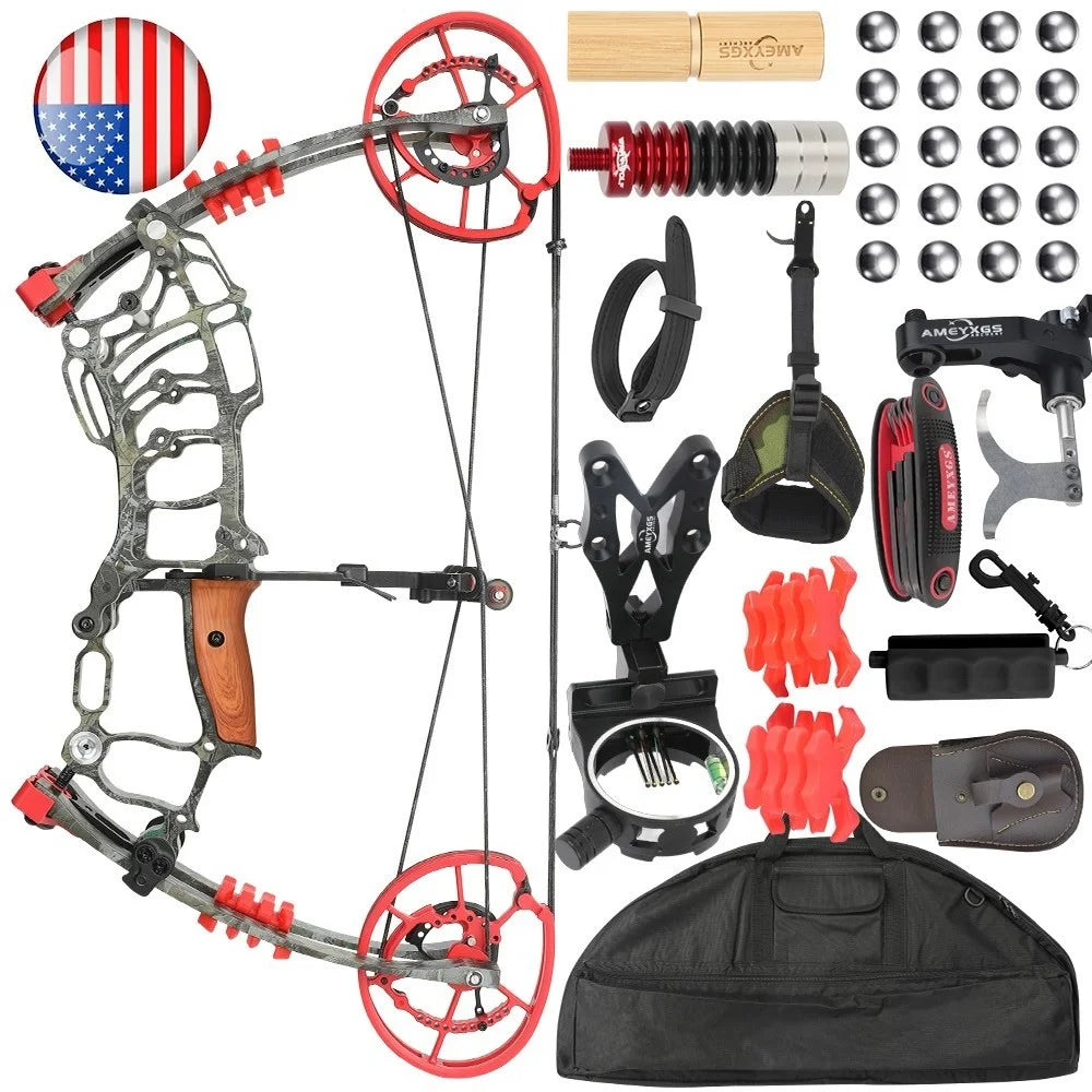 Right Hand Compound Dual-use Bow 30-60lbs 19" Axle Hunting Steel Ball 420FPS  Outdoor Target Shooting Hunting