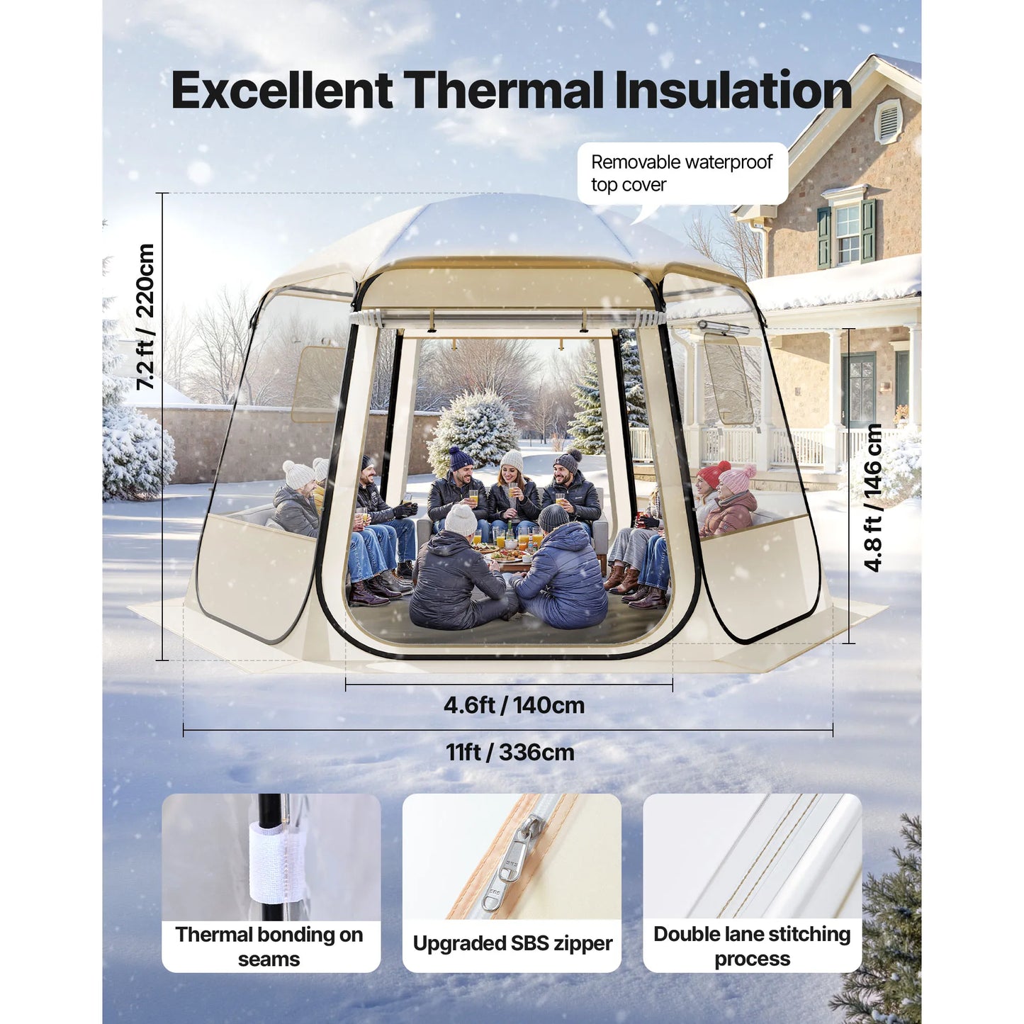 Pop up Bubble Tent Waterproof & UV-Resistant Clear Camping Tent Shelter Outdoor Garden Dome Igloo Tents with Windows