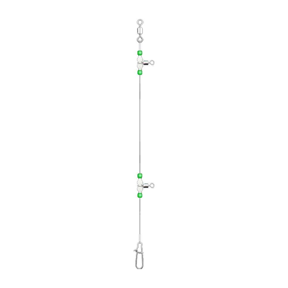 Night Glow Fishing Leaders Fishing Leader Line with Swivels and Snaps Luminous Fish Wire Leaders for Saltwater Freshwater