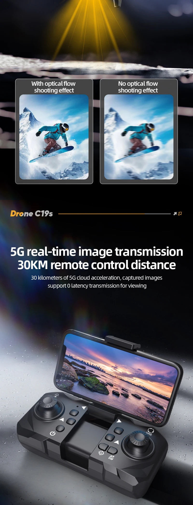 New B9 Pro RC Drone 4K 1080P Wide Angle Dual HD Camera Foldable Quadcopter WiFi FPV Altitude Hold， Long Endurance Drone - Equipped With Optical Flow Positioning And Dual High-definition Cameras, It Is The Perfect Gift For A