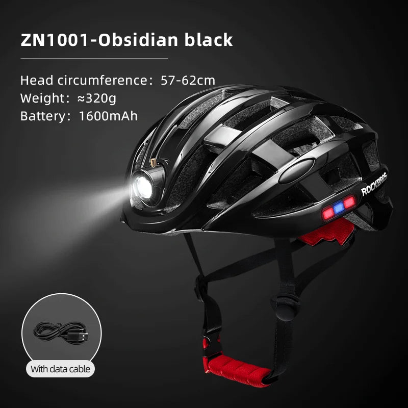 Cycling Light Helmet USB Charging Electric LED Front Light Helmet Night Cycling Safety Helmet Bicycle Scooter Helmet