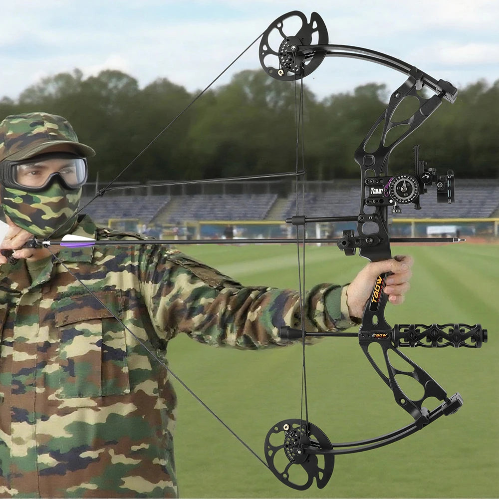 Archery Compound Bow 0-70lbs Adjustable Durable Aluminum Alloy Riser for Beginners Hunting and Target Shooting Practice