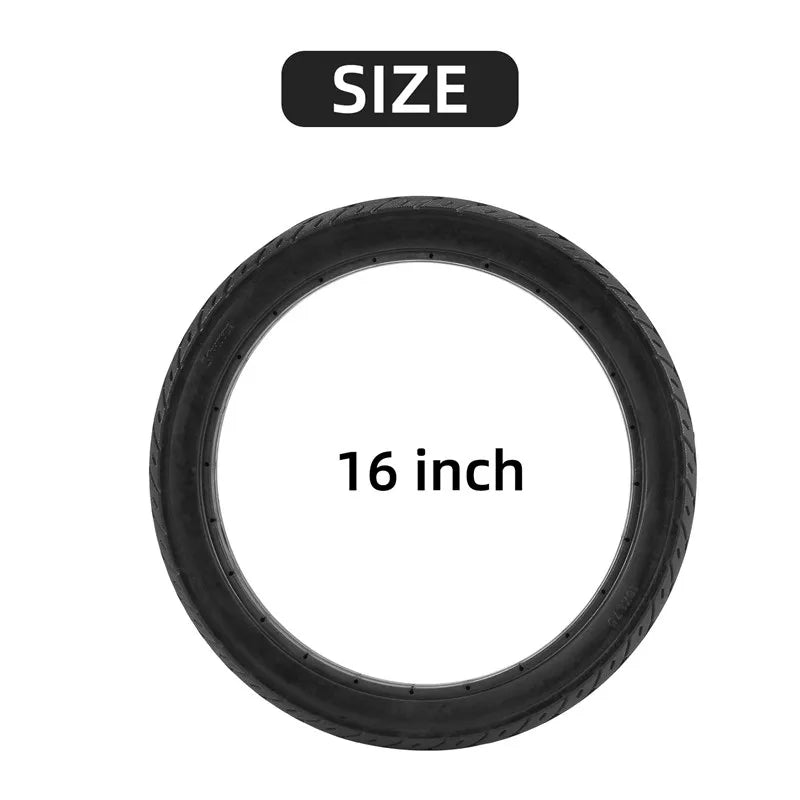 16 Inch 16 X 1.75 Bicycle Solid Tires Bicycle Bike Tires 16 X 1.75 Black Rubber Non-Slip Tires Cycling Tyre