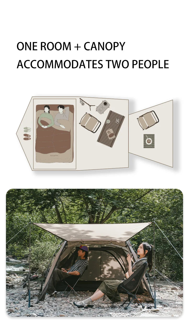 Massif Hot Tent with Stove Jack Waterproof Windproof 4 Season Tent 2 Person Cold Weather Winter Tents for Camping