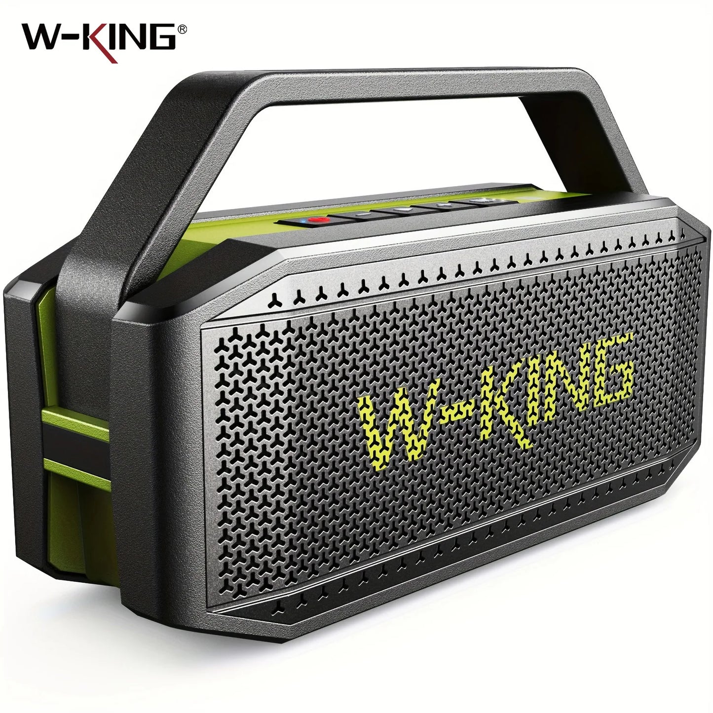 D9-1 Green Bluetooth Speaker, 100W Peak 60W HD IPX6 Portable Speaker Wireless Loud Waterproof Outdoor Party Large Boombox 2 Subwoofer/Ex-Large Passive Radiator-All Round Deep Bass/40H/PowerBank/TF/AUX/EQ