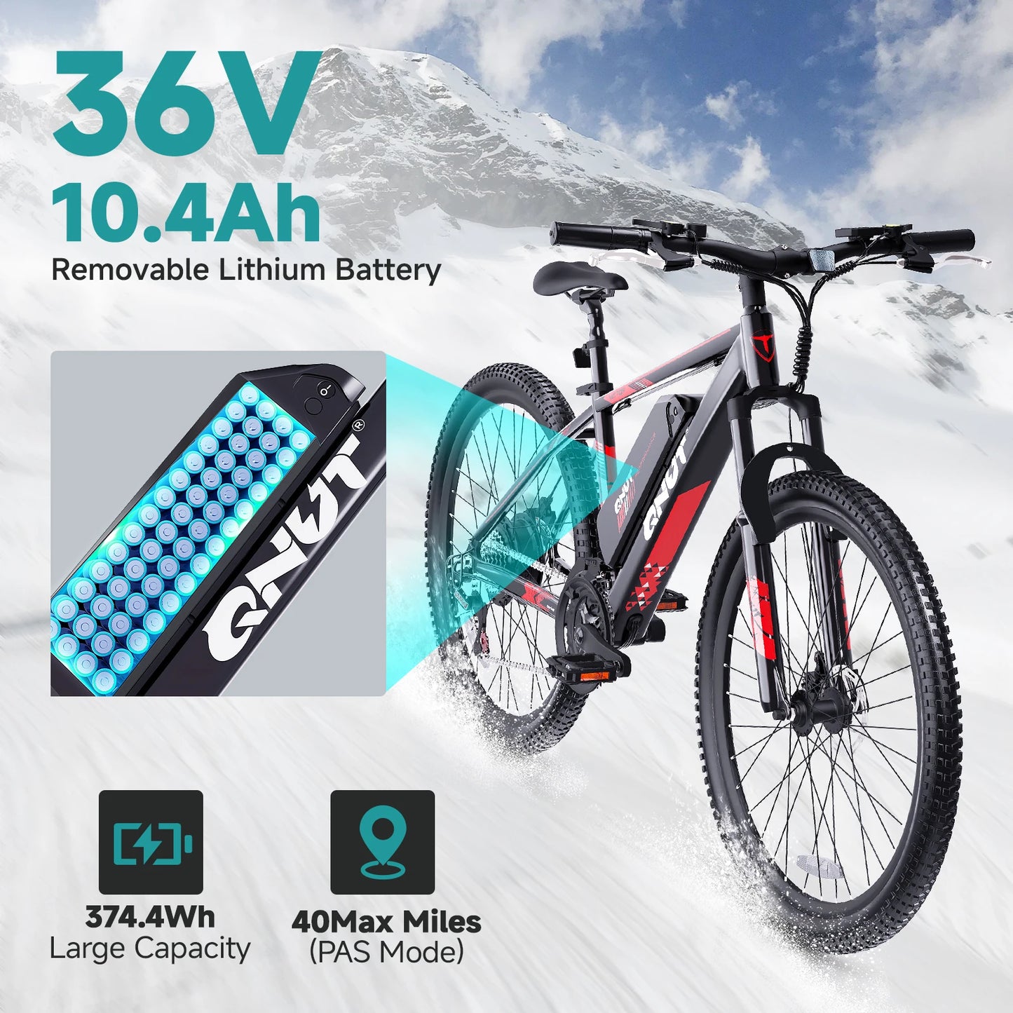 Victor3.0 Mountain Electric Bicycle 1000W 36V 10.4AH 26' Tire All-Terrain E-Bike Urban Off-Road Commuter Adult E-Bike