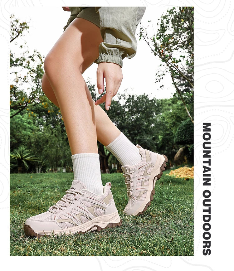 Woman Outdoor Hiking Sneakers Summer Breathable Non-slip Mesh Trail Shoes Wear-resistant  Trekking Footwear for Camping Climbing