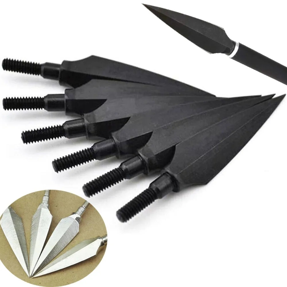 12/24pcs Archery 150grain Traditional Broadheads Hunting Arrowheads Bow And Arrow Shooting Target Practice Carbon Steel Arrow Tip