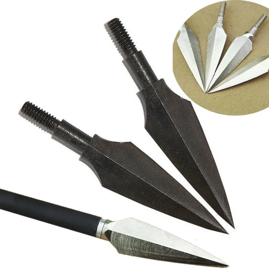 12/24pcs Archery 150grain Traditional Broadheads Hunting Arrowheads Bow And Arrow Shooting Target Practice Carbon Steel Arrow Tip