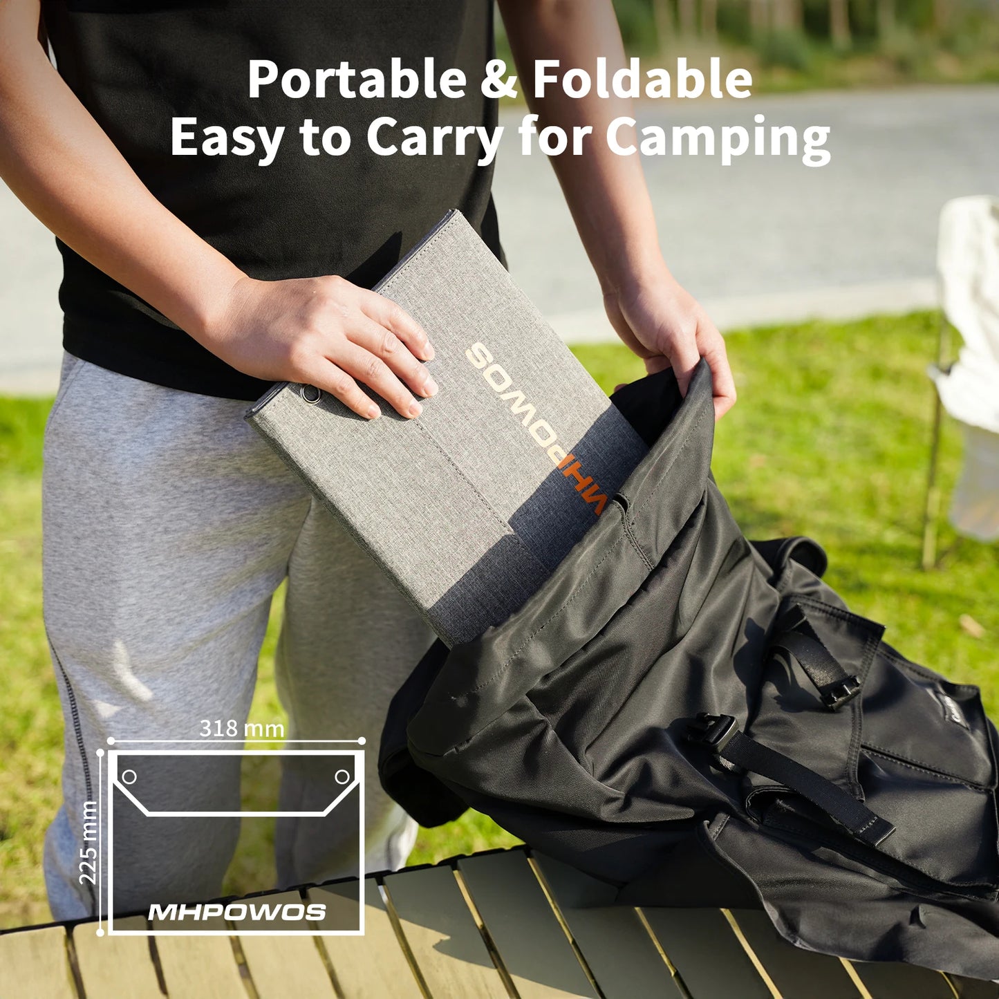40W Foldable Solar Panel 5V USB Portable Battery Charger for Cell Phone Outdoor Waterproof Power Bank for Camping