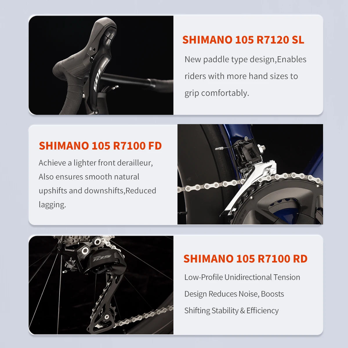 A7L Pro Carbon Fiber Road Bike, 700C Adult Racing Model, Equipped with Shimano 105 R7120 Groupset, 24-Speed Hydraulic Brake