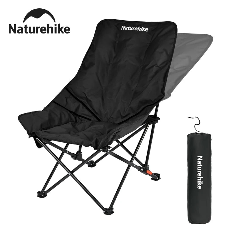 Recliner Outdoor Folding High Back Moon Chair 2-Position Adjustable Portable Camping Chair for Relaxing Foldable Leisure Travel Furniture Picnic