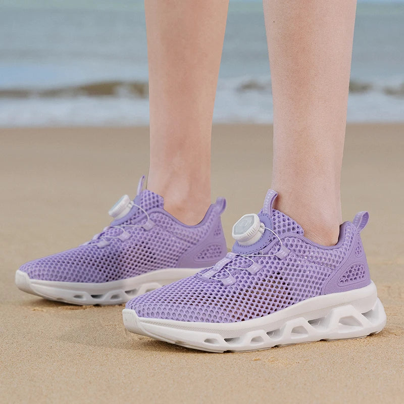 Summer Ladies Mesh Breathable Hiking Shoes Wading Upstream Shoes Women's Lightweight and Comfortable Outdoor Leisure Hiking Shoe