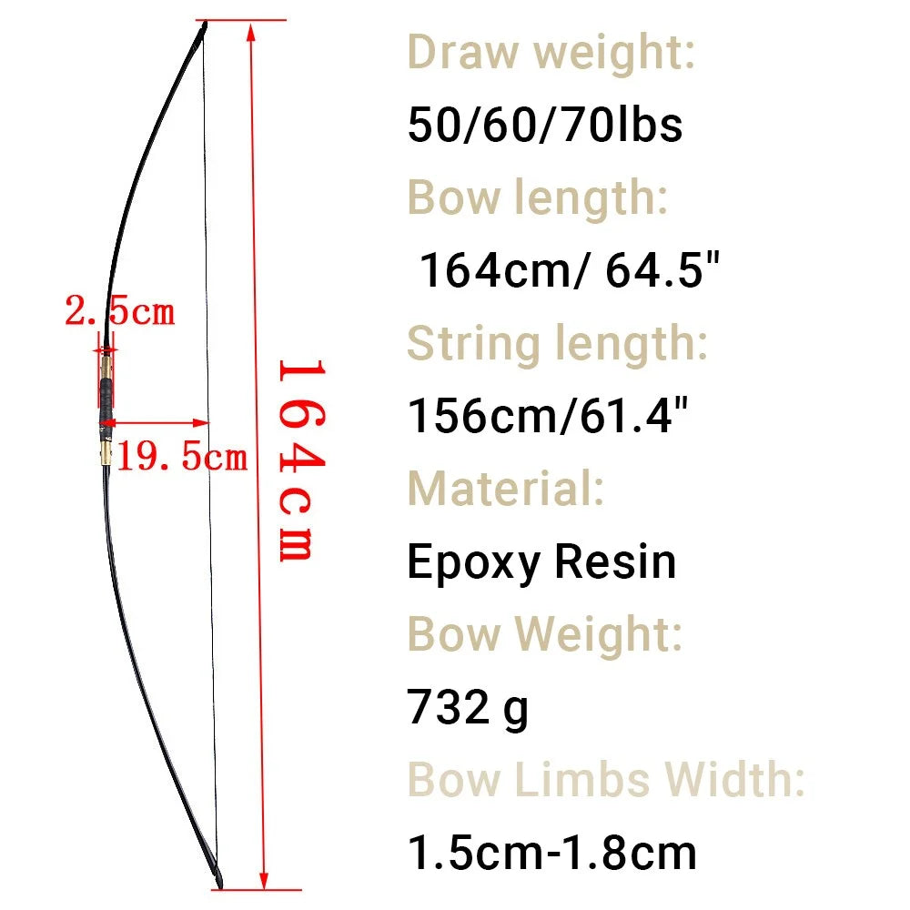 Takedown English Longbow 64.5" RH/LH Compatible 60/65/70lbs Draw Weight with Complete Arrow Set for Adults Archery Hunting Shooting Target Practice Outdoor Portable Traditional Bow Accessories