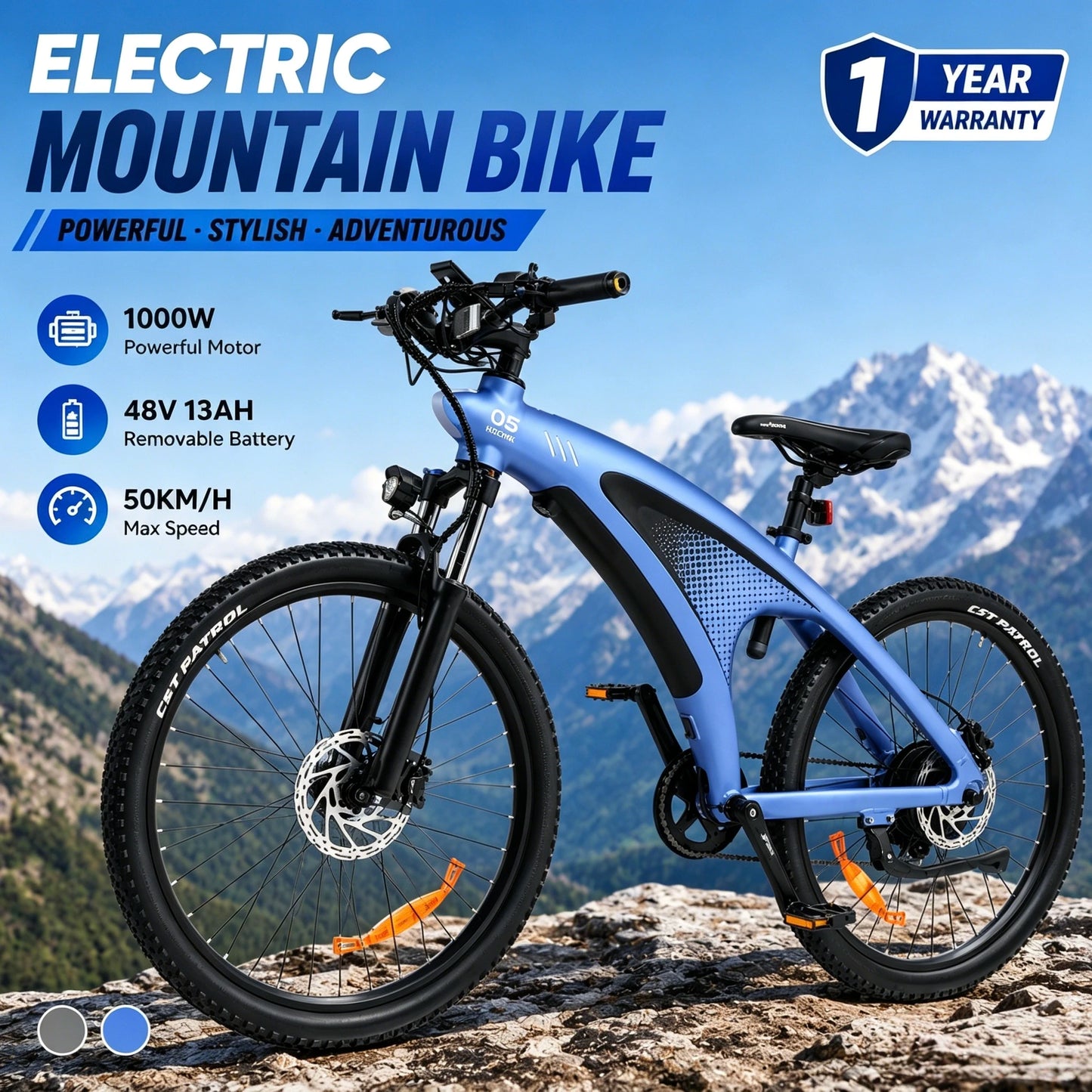 Q5 Electric Bikes for Adults 1000W 48V 13AH Ebikes E Bikes Electric Bicycles 50km/h Electric Dirt Bike Electric E Bikes