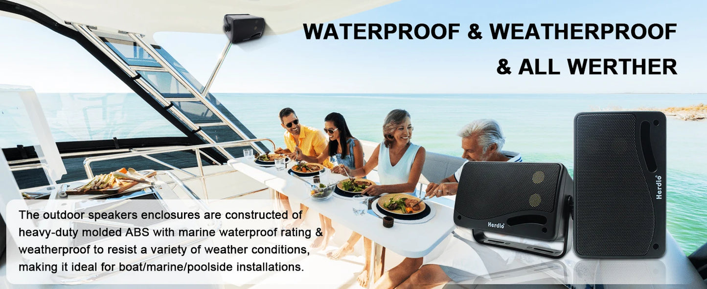 3.5'' 2PCS Passive Outdoor Speakers Wired Waterproof 200W 3 Way Premium Mountable Wall Mount Speakers With Superior Sound
