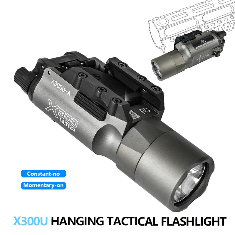 US Warehouse Metal SF X300 X300U Ultra Pistol Scout Light Tactical Rifle Airsoft  Hunting Weapon Flashlight for 20mm Rail