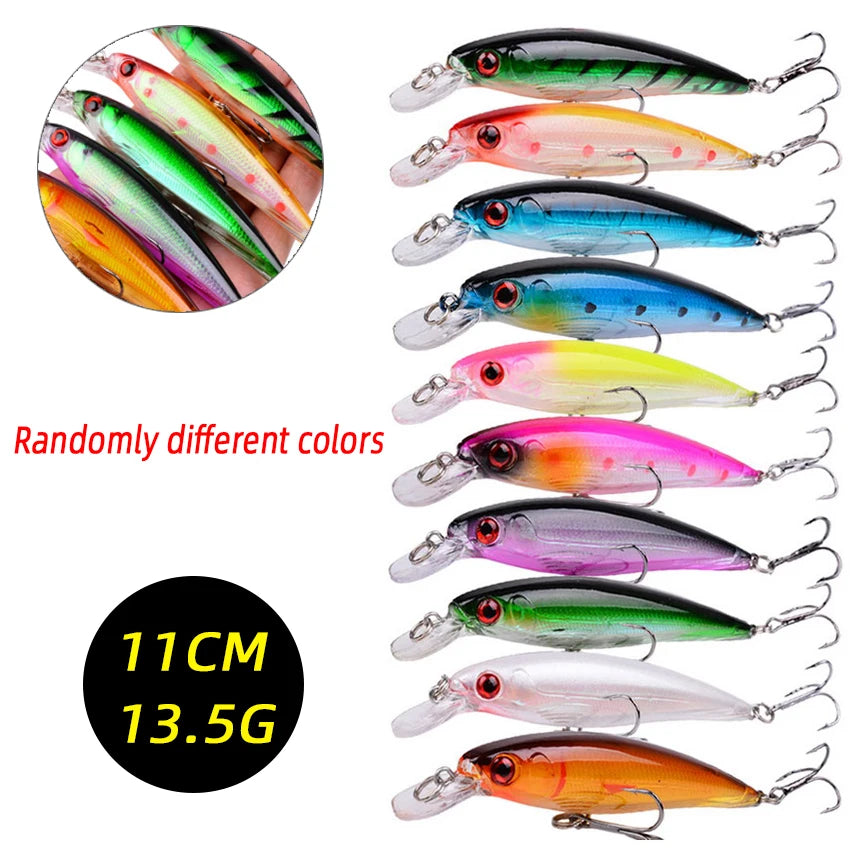 3/5/8PCS Random Fishing Lure Set Fishing Wobble Set Mini Crank Fishing Lure Artificial Bait Kit Minnow Fishing Accessories