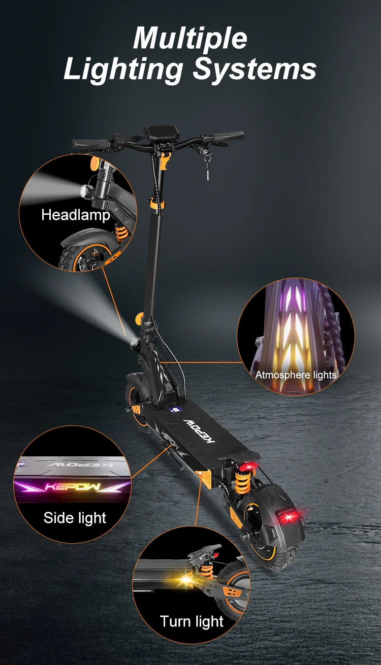 D3 Electric Scooter 52V 20.8Ah Battery 1200W Peak Motor Up to 31MPH High Speed 10 Inch Off‑Road Pneumatic Tires Foldable Design for Adults Portable Commuting E‑Scooter with Smart App Control Dual Suspension Long Range Urb