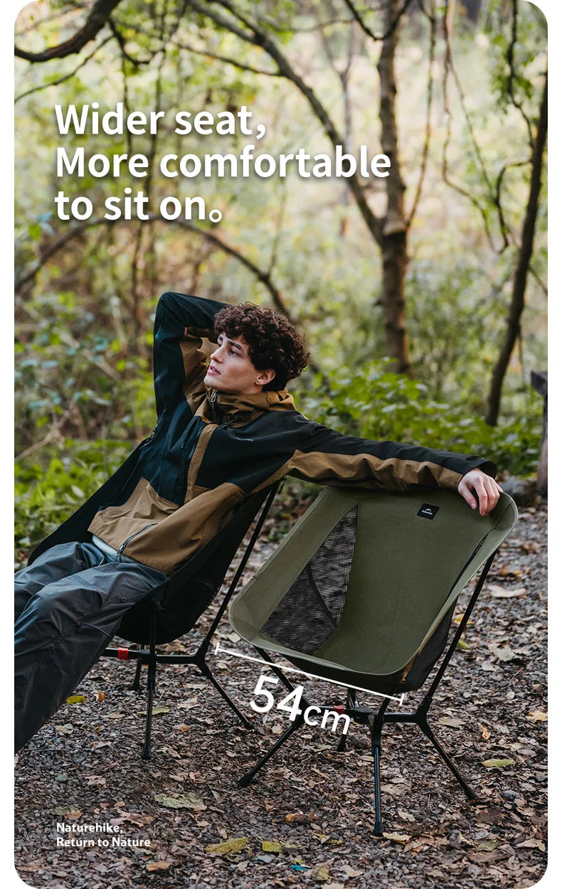 Ultralight Folding Camping Chair Aluminum Alloy Fishing Chair 200kg Load Portable Compact Backpacking Hiking Chair