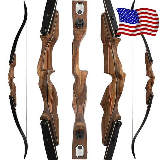 Recurve Split Bow Set  60 Inch Takedown Bow 50/60lbs Right Hand Wood Riser for Adults Hunting Shooting Sports