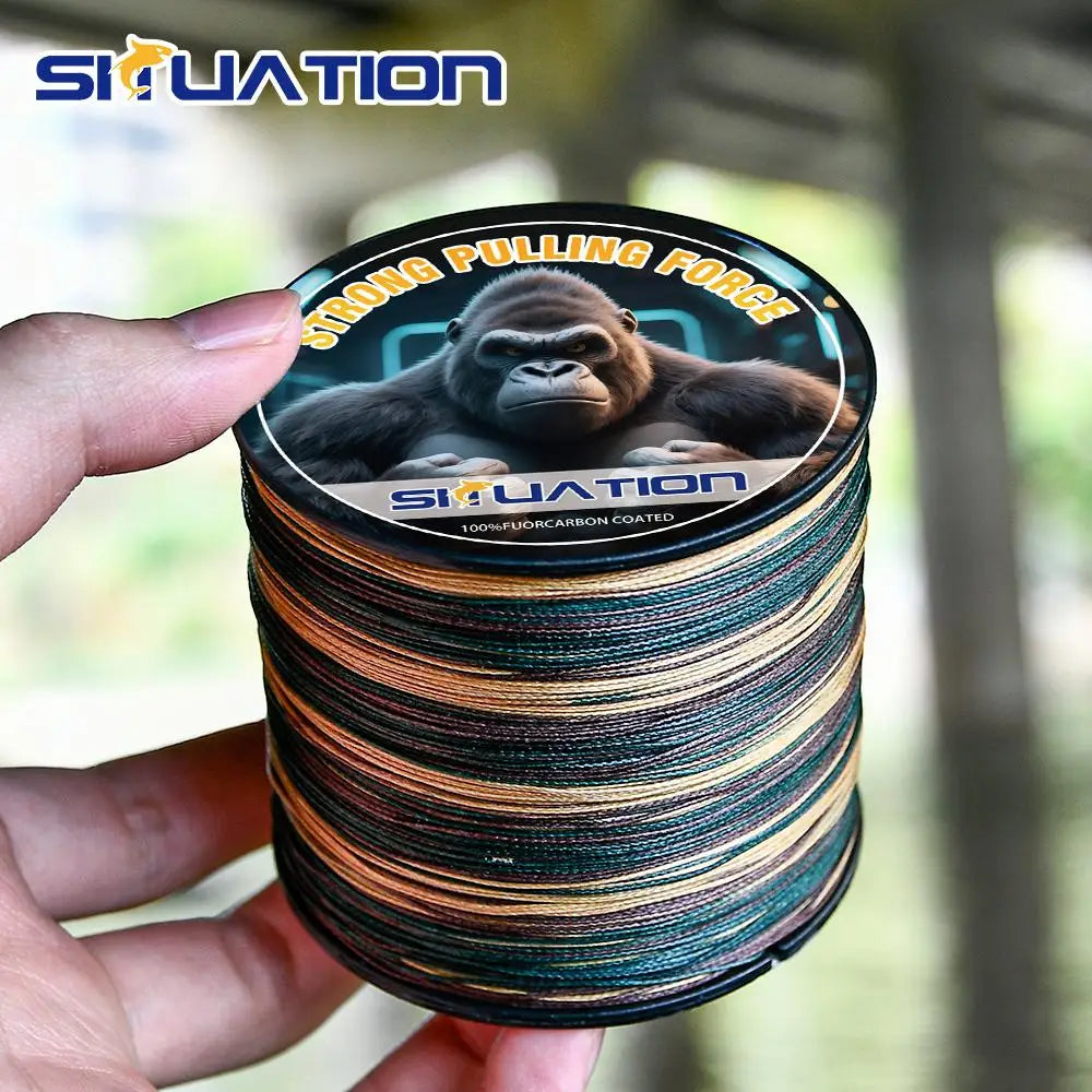 500M-546yds 4X braided PE fishing line, featuring high-visibility color coding, exceptional tensile strength, and dur