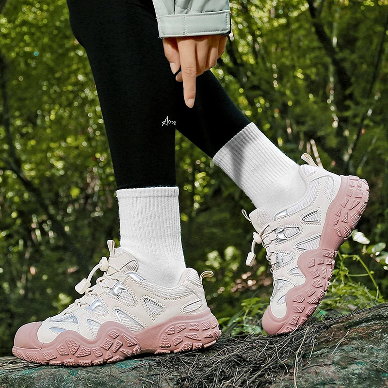 Hiking Shoes Women Anti-slip Low-top Outdoor Sports Shoes Women Lace-up Comfortable Soft Breathable Casual Sneakers Women Shoes