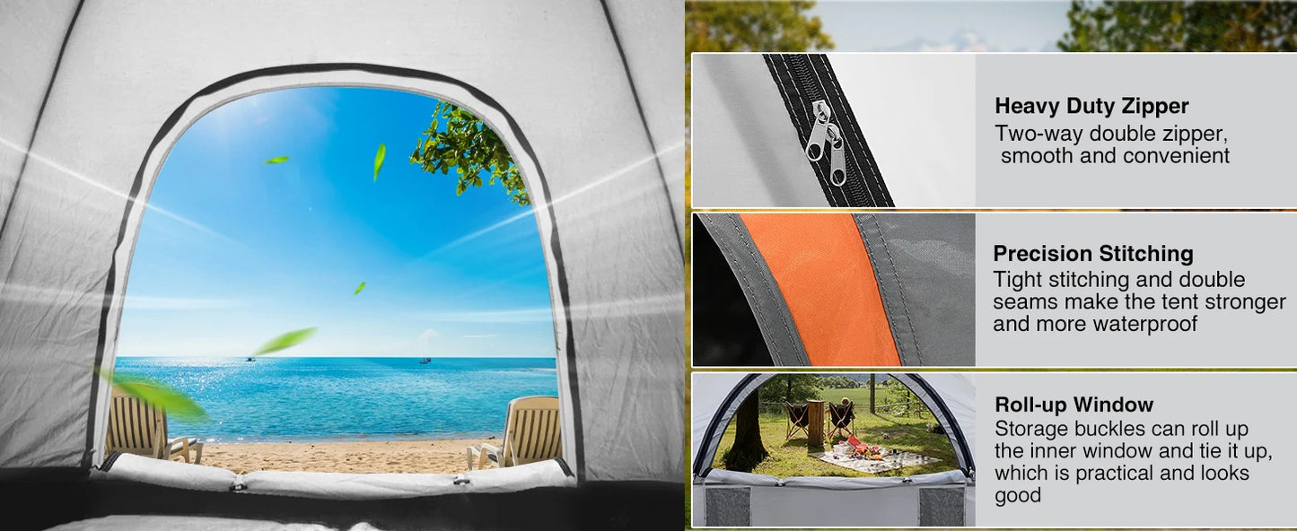 Truck Bed Tent, Pickup Tent 2 Person Waterproof PU2000mm Double Layer for Full Size Truck Camping Outdoor Travel, 8-8.5FT / 5.2-5.8 FT / 6.4-6.7 FT, Portable Pickup Camping Tent for Outdoor Road Trip Adventure