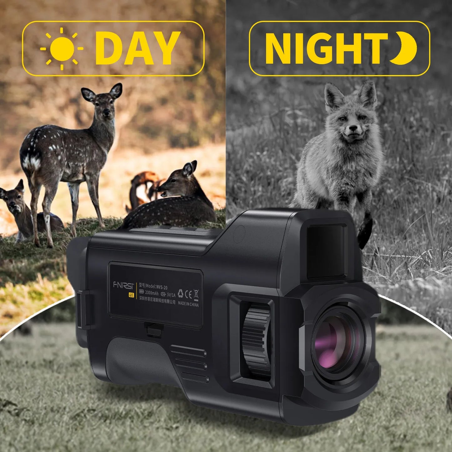 Telescope NVS-20 4K HD Monocular Night Vision Goggles 6X Digital Zoom 300m Hunting Camping Scope Day and Night Dual Use