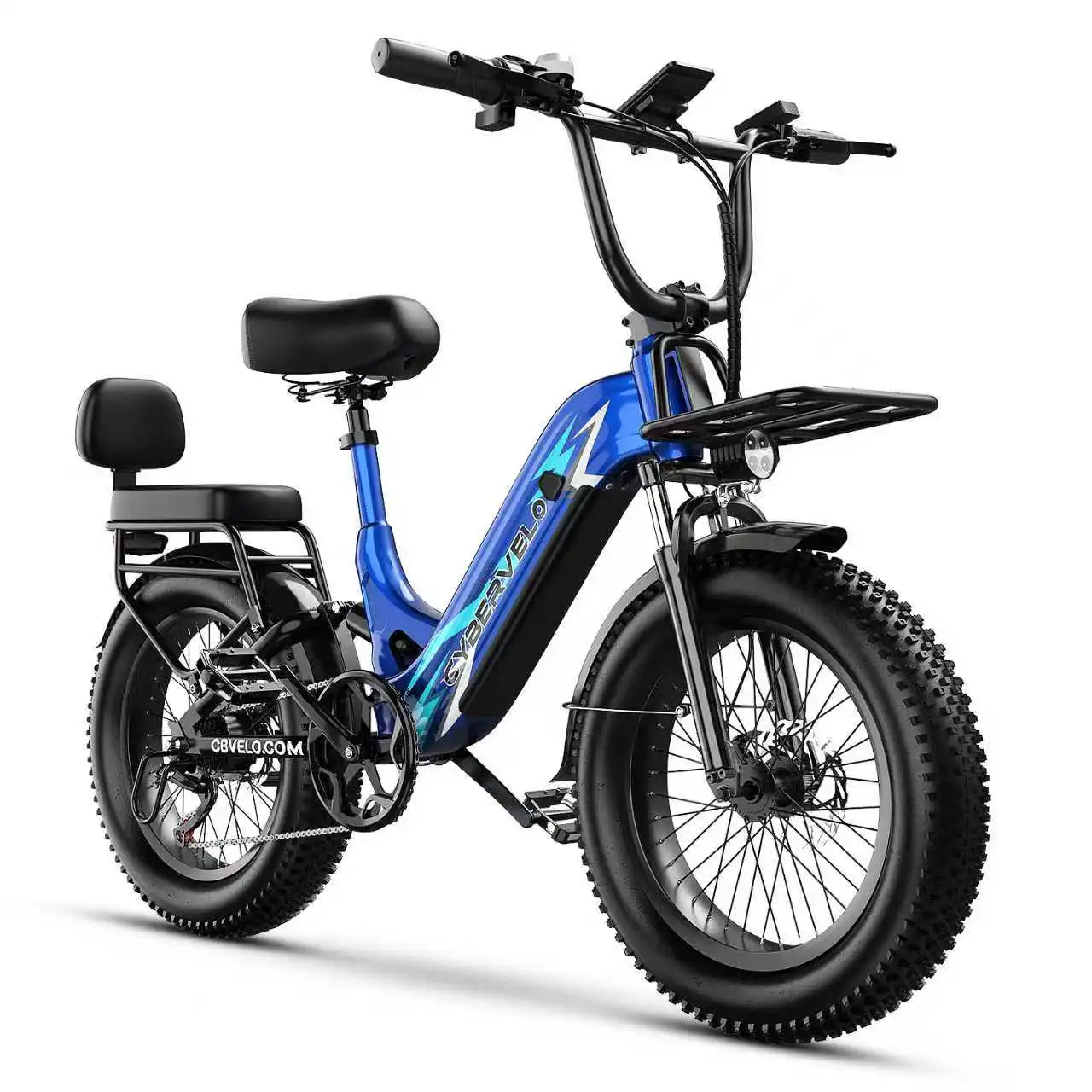 1000W Peak Step-Thru Electric Bike for Adults 20" Fat Tire 7-Speed Commuter E-Bike Up to 80 Miles Long Range 48V 20Ah Removable Battery EK12 EK8