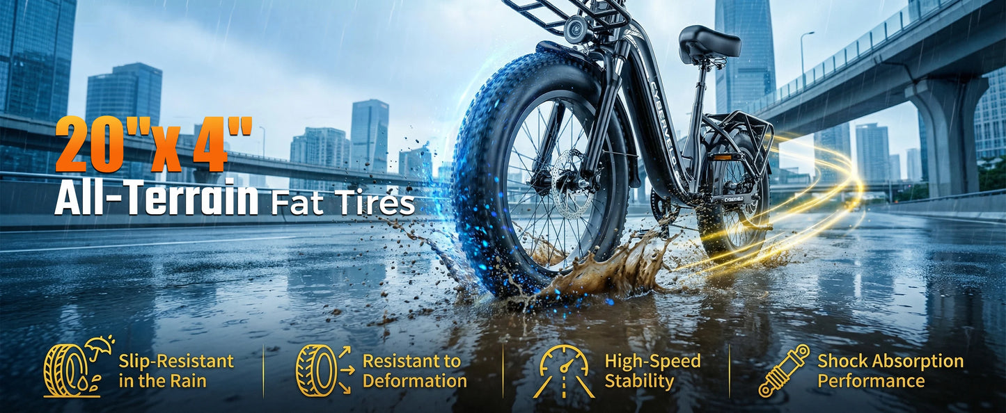 1000W Peak Step-Thru Electric Bike for Adults 20" Fat Tire 7-Speed Commuter E-Bike Up to 80 Miles Long Range 48V 20Ah Removable Battery EK12 EK8