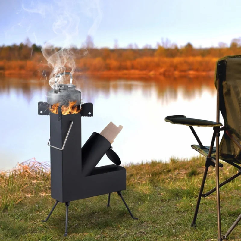 Alloy Steel  Camping Firewood Stove Portable Rocket Stove Heating Wood Stove Tent Wood Burner For Camping Cooking Accessories