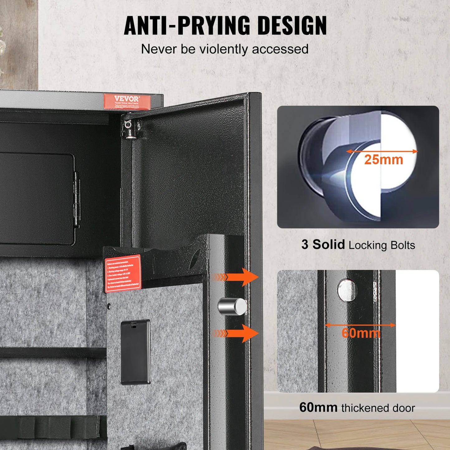 3-8 Rifles Gun Safe with Digital Keypad & Lock Gun Storage Cabinet with Removable Storage Shelf for Home Long Gun Pistols