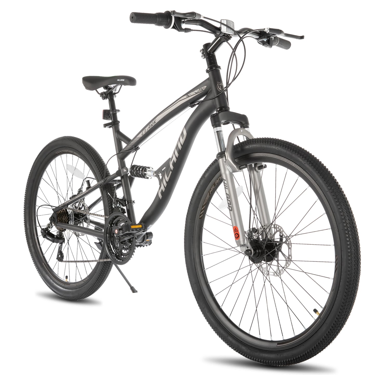 Full Suspension Mens Mountain Bike, 21 Speed, 26 Inch Wheel, Dual Disc Brake Bike for Men Womens Adult Bicycle