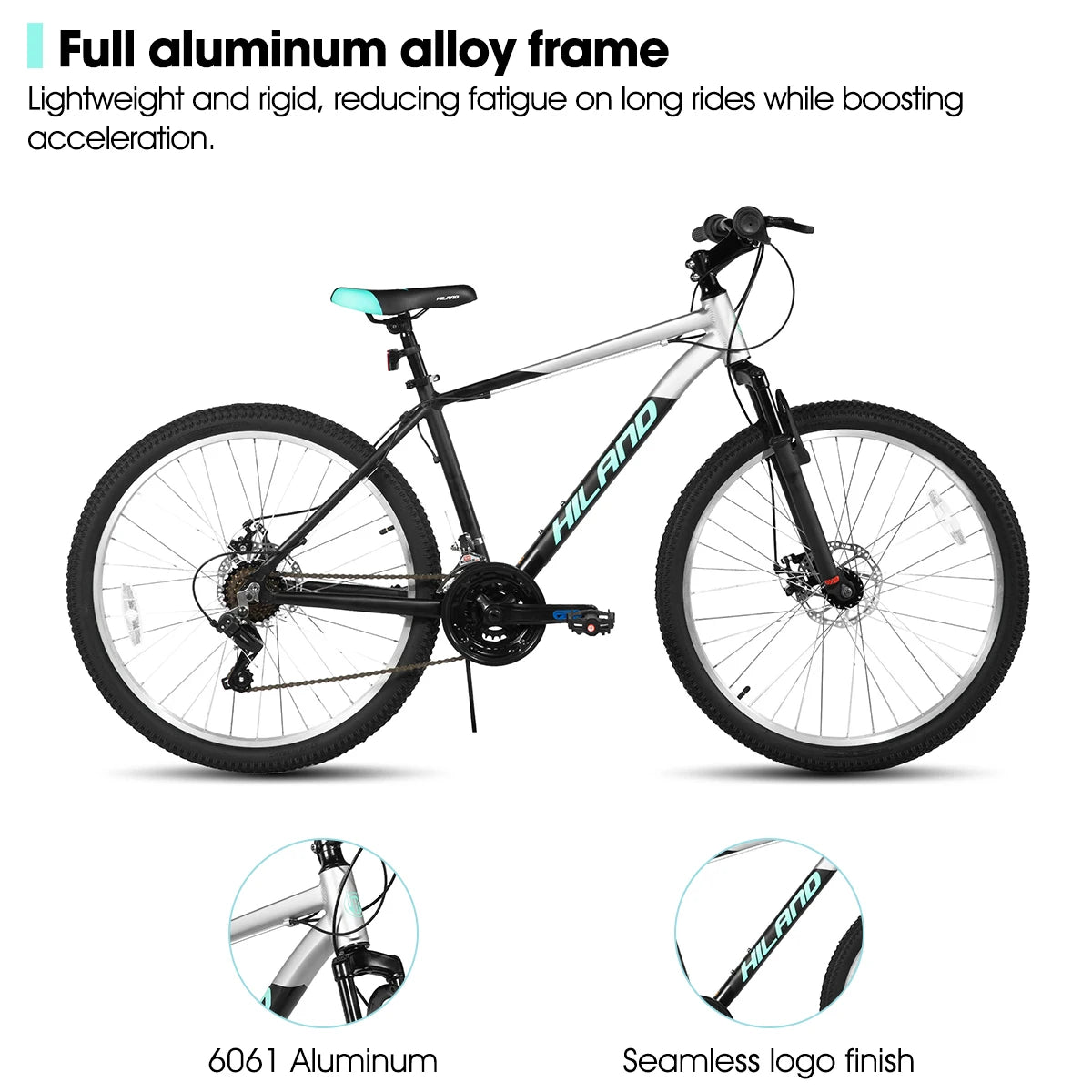 27.5 Inch Men Student Aluminum Alloy Mountain Bike, 18 Speed Bike With Front And Rear Disc Brakes, Suspension Fork