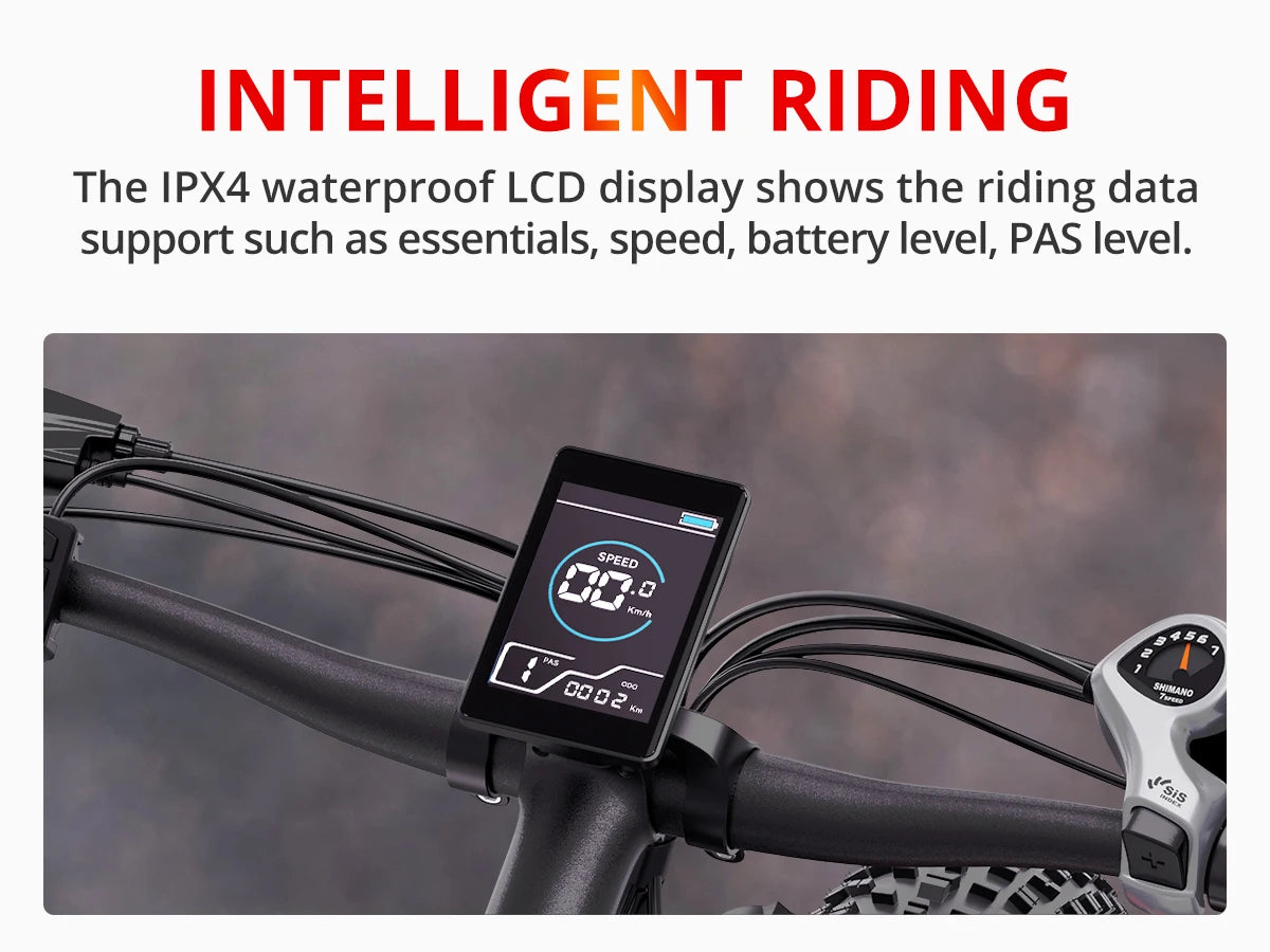 Electric Bike EB26 Adults Electric Bicycle Peak 1500W 48V 15AH e bike 26" Fat Tire Mountain Bike 31mph  Electric Dirt Bike