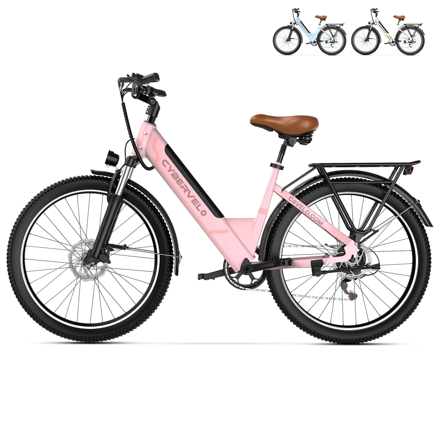 1000W Peak Electric Bike for Adults EK2 26" Step-Thru 14Ah Removable Battery 80Miles City Commuter Ebike