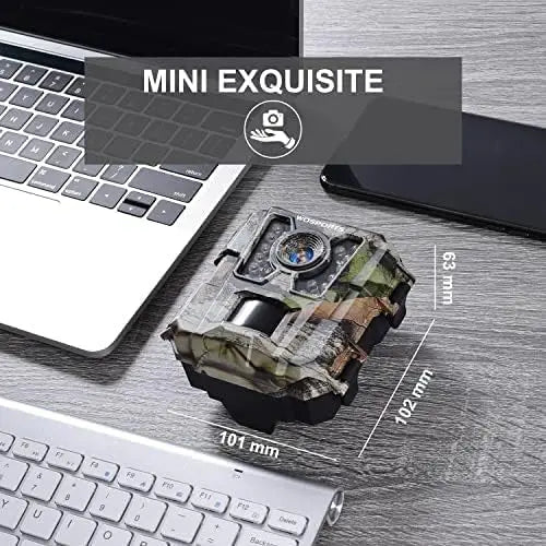 Mini Trail Camera 2 Pack 24MP 1080P HD Game Cam with 32GB SD Cards Waterproof Night Vision Outdoor Wildlife Monitoring
