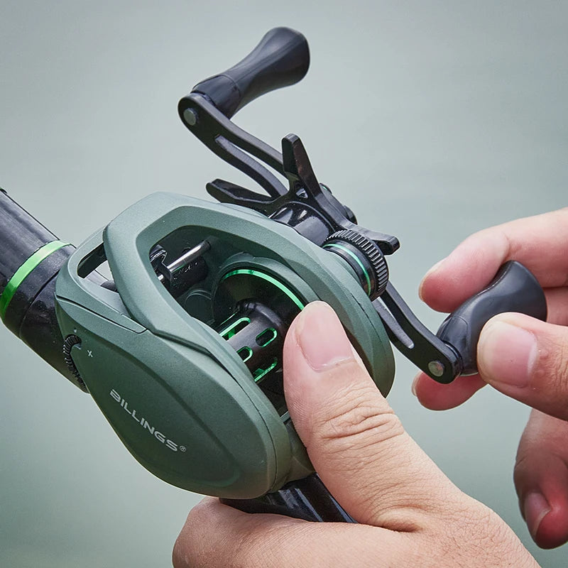 Baitcasting Fishing Reel 7.2:1 High Gear Ratio CNC Machined Spool, 8KG Max Drag Power Smooth Casting Baitcaster Reel for Freshwater Saltwater Bass Trout Fishing