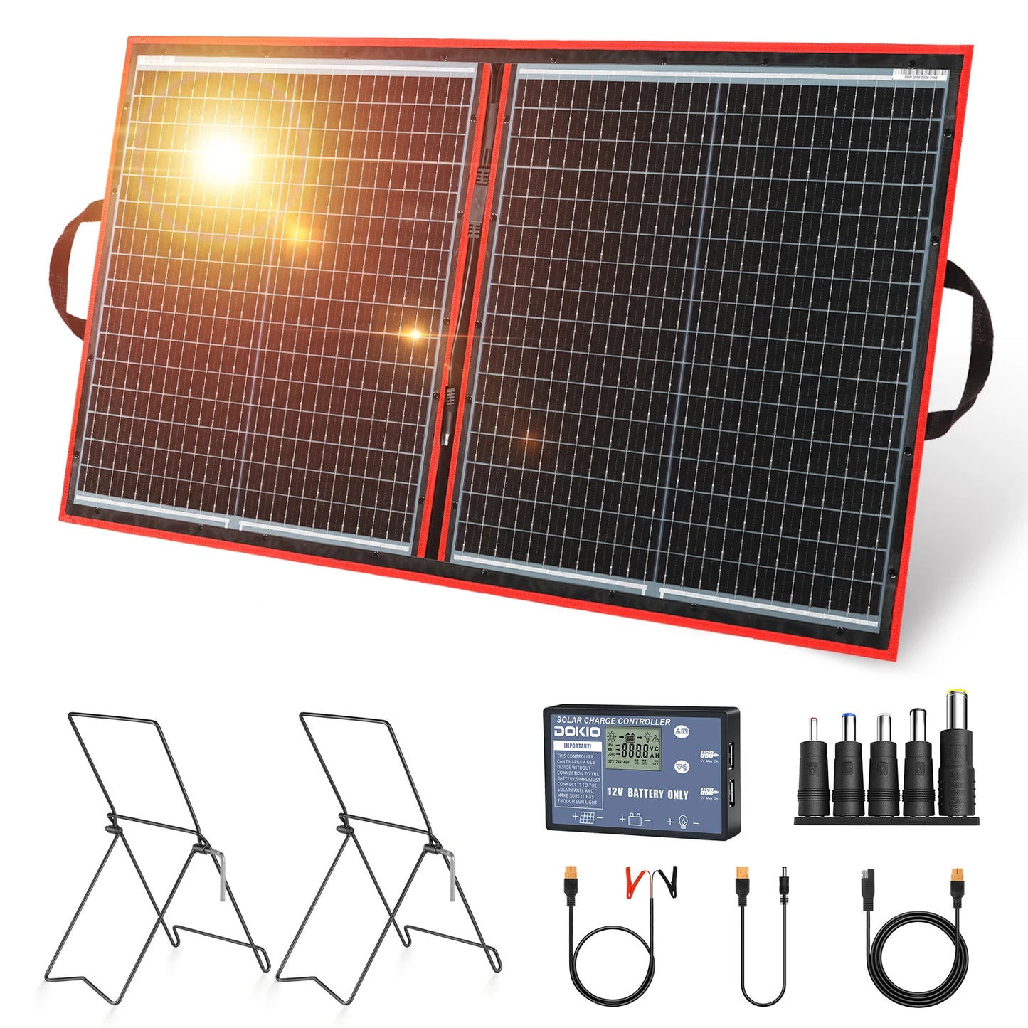 97W 150W 195W 295W With fixing bracket and 12V controller kit foldable portable solar panel for car battery/camping