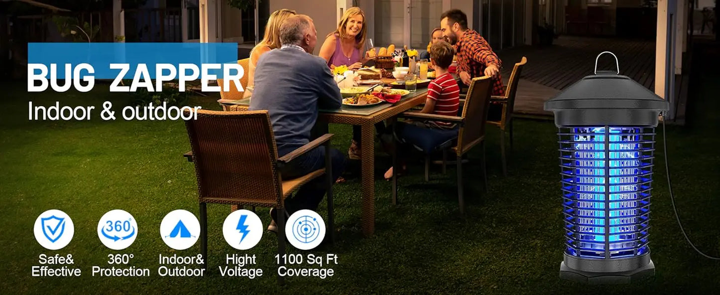 Outdoor Bug Zapper 4000V Indoor Electronic Mosquito Killer Lantern Waterproof Fly Trap Insect Killer